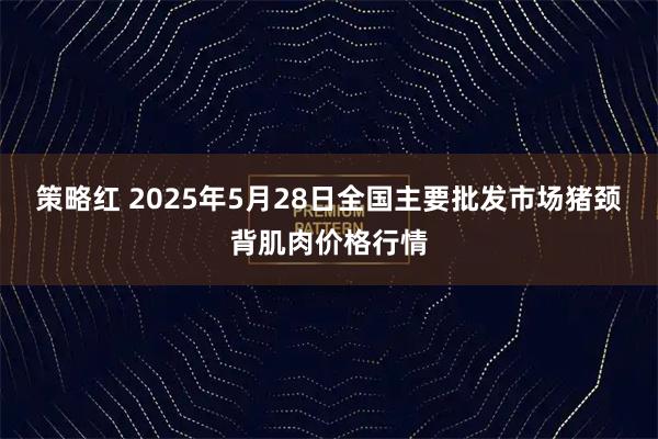 策略红 2025年5月28日全国主要批发市场猪颈背肌肉价格行情
