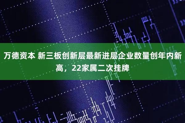 万德资本 新三板创新层最新进层企业数量创年内新高，22家属二次挂牌